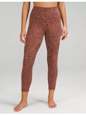 lululemon athletica High-Waist Printed Leggings in Rust Brown